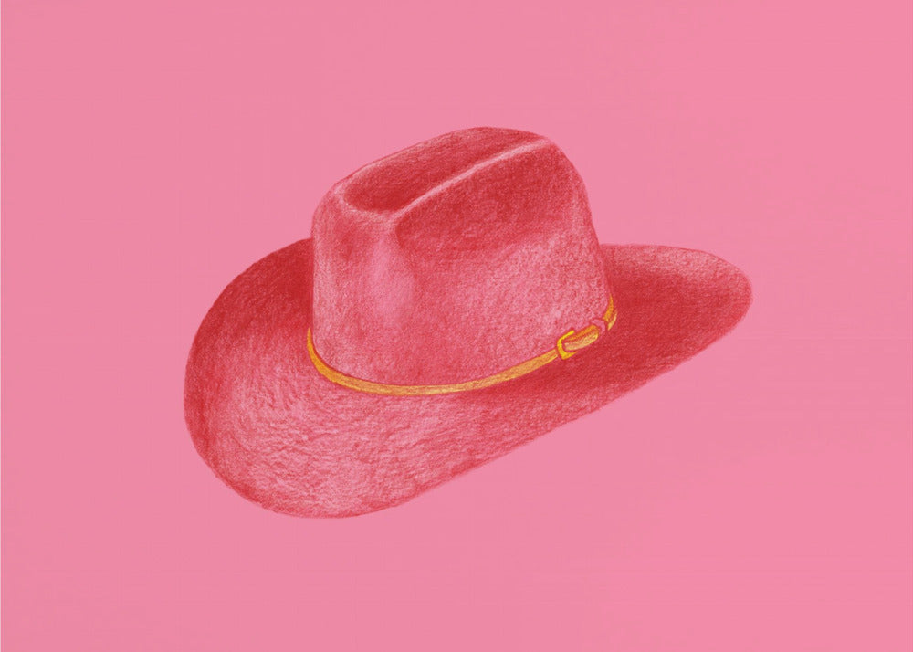 Roter Stetson auf Pink | Leinwand-Bilder