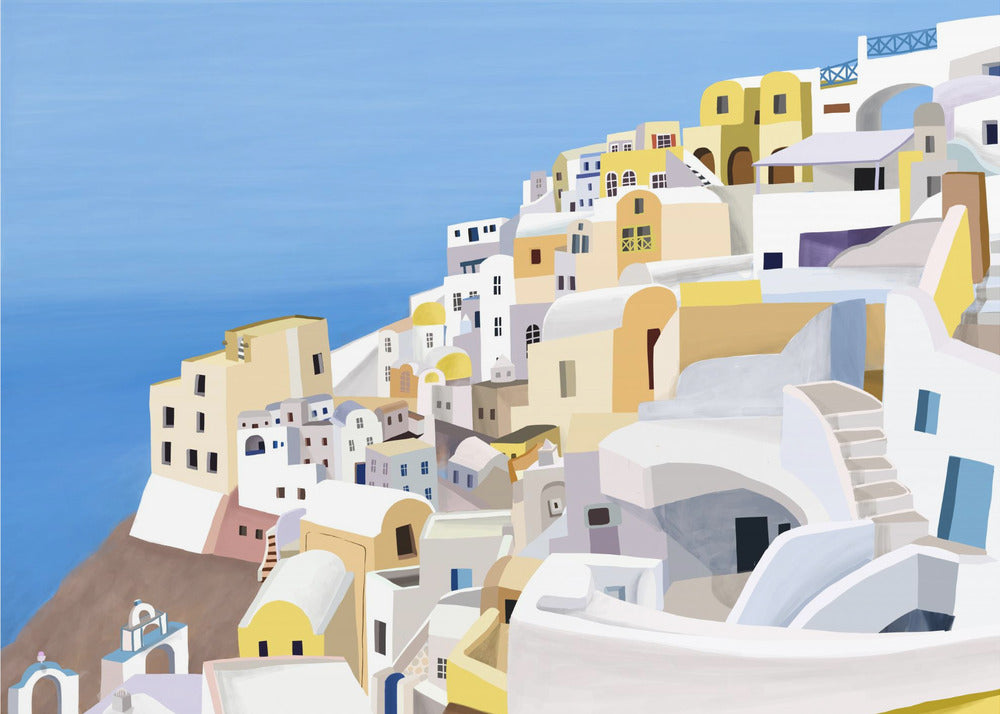 Santorini, Kreikka, Taiteilija Carla Dalyn näkymä kalliolle | Canvastaulut