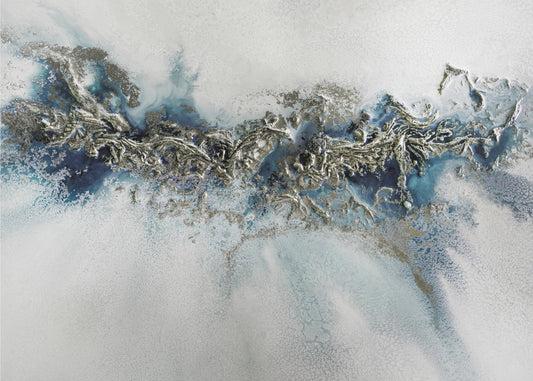 Les plus populaires - Tissage doré - Tableau « Écailles blanches » | Toile