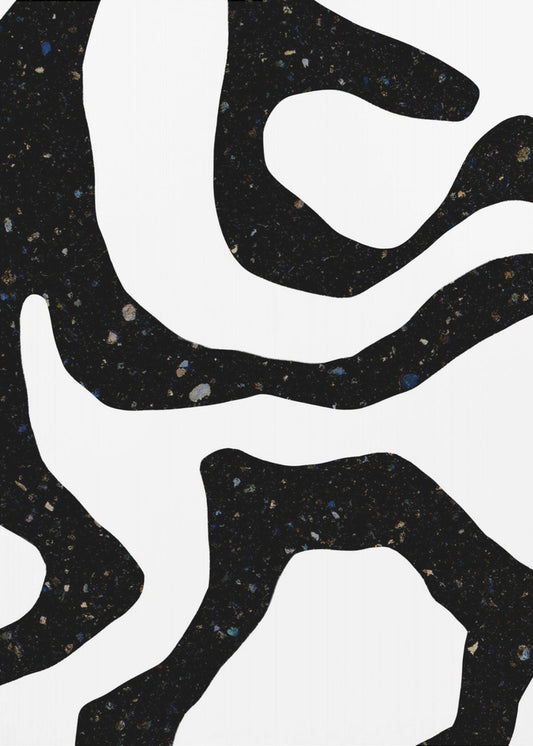 Organic Black Forms with Speckled Patterns | Canvas