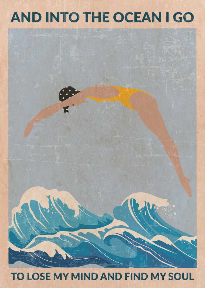 Standard väggkonst Into the Ocean (blå) | Poster