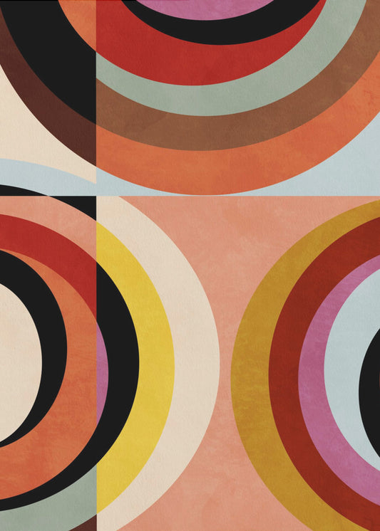 Couleurs chaudes Bauhaus Géométrie3 | Tableaux sur Toile