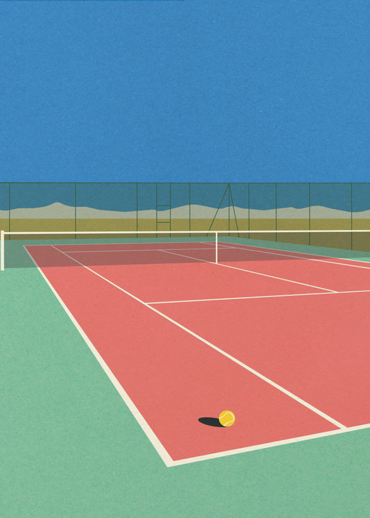 Court de tennis dans le désert | Tableaux sur Toile