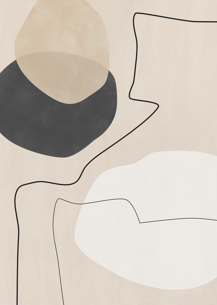 Peinture de formes et de lignes organiques | Tableaux sur Toile