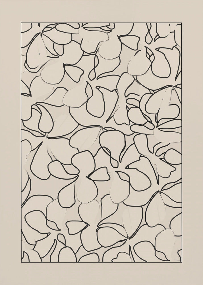 Motif sans couture de fleurs soulignées | Tableaux sur Toile