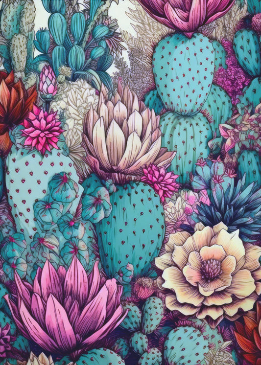 Plantes succulentes et cactus 11 | Toile