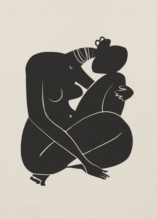 Baby Curl Africain Nu En Noir | Tableaux sur Toile