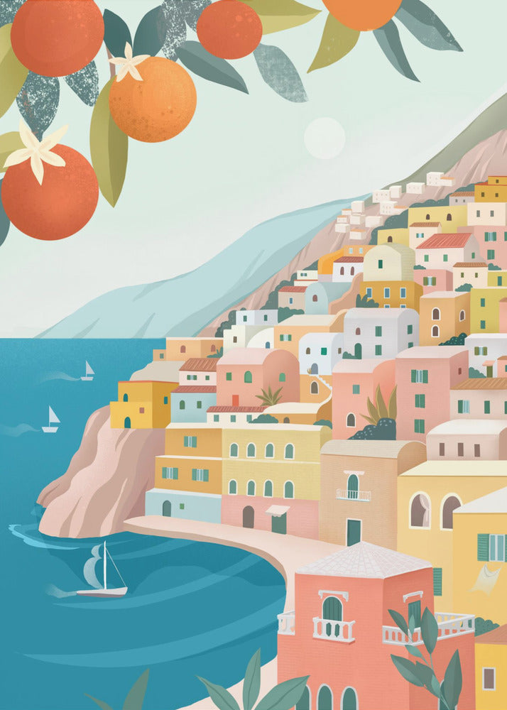 Costa de Positano Italia | Impresiones en Lienzo