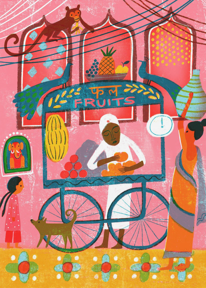 Étal de fruits indiens | Tableaux sur Toile