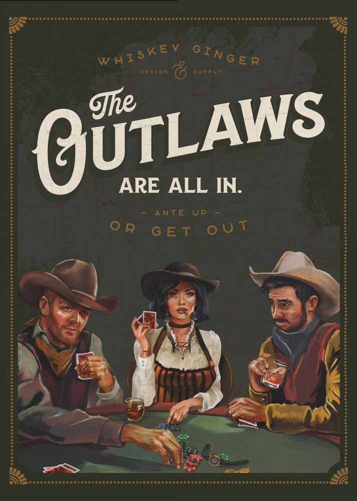 Gesetzlose sind alle in cooler Cowboy-Poker-Kunst | Leinwand-Bilder