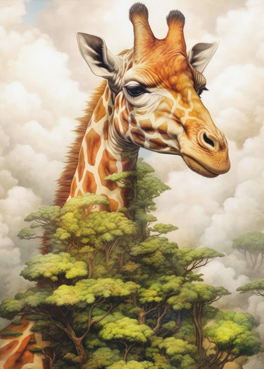 Giraffe Watercolor Animal Art | Poster