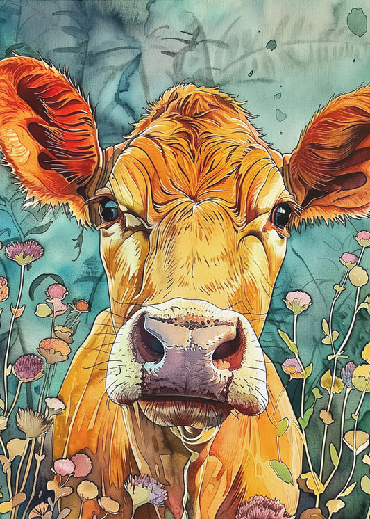 Cow watercolor animal art 4 | Poster