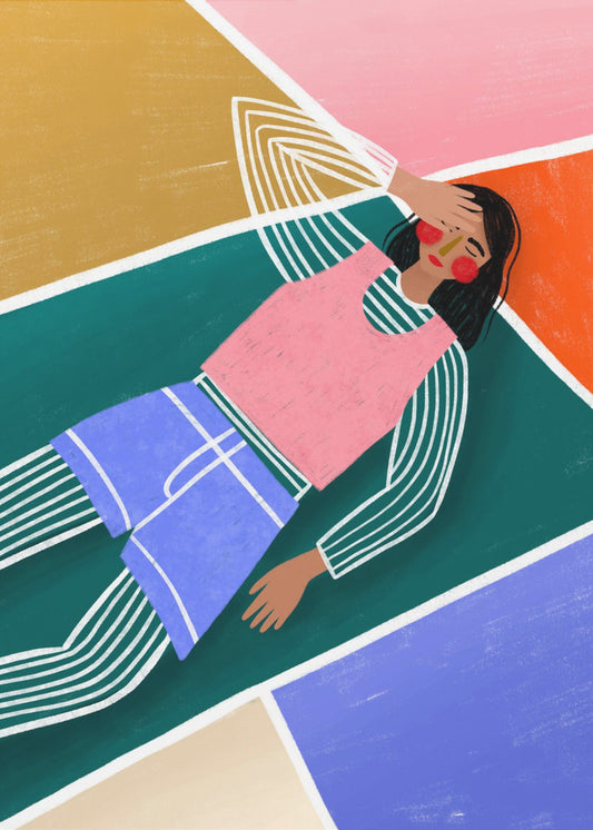 Vibrant Lady Resting | Poster