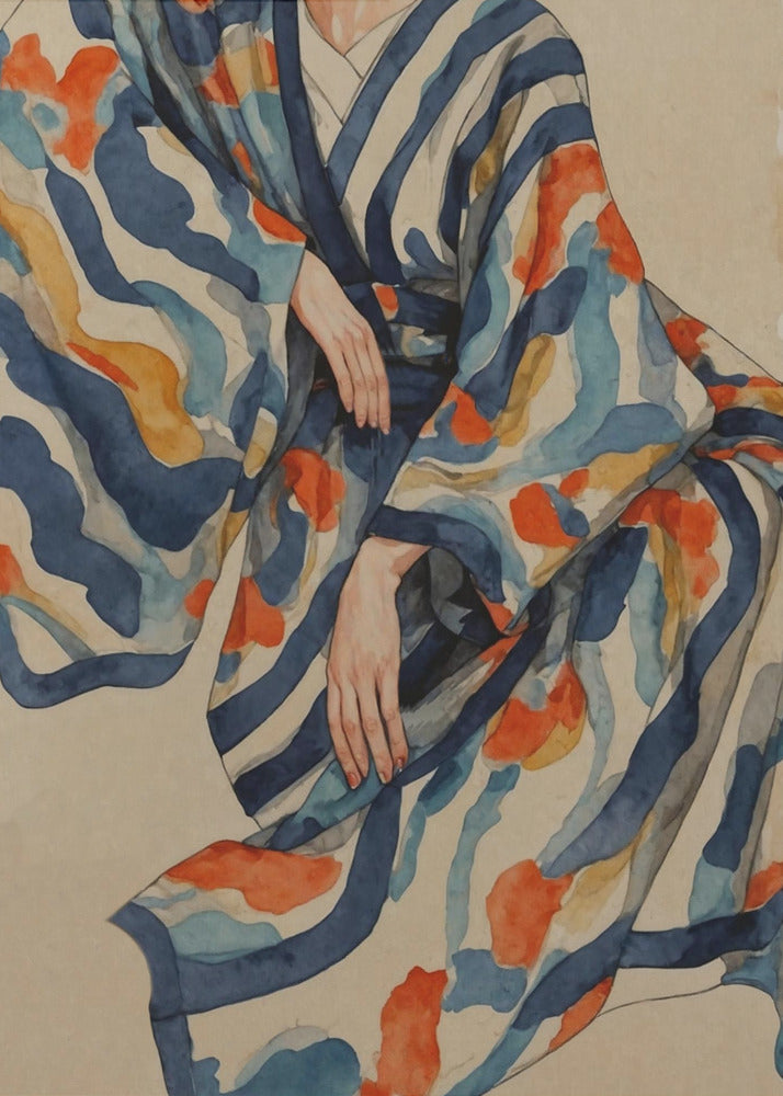 Böljande kimonomönster | Poster