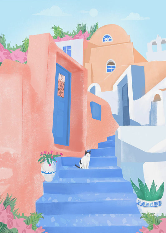 Rue de Santorin | Tableaux sur Toile