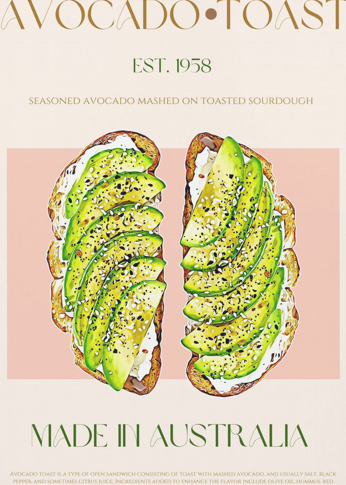 Rostad bröd med avokado | Poster
