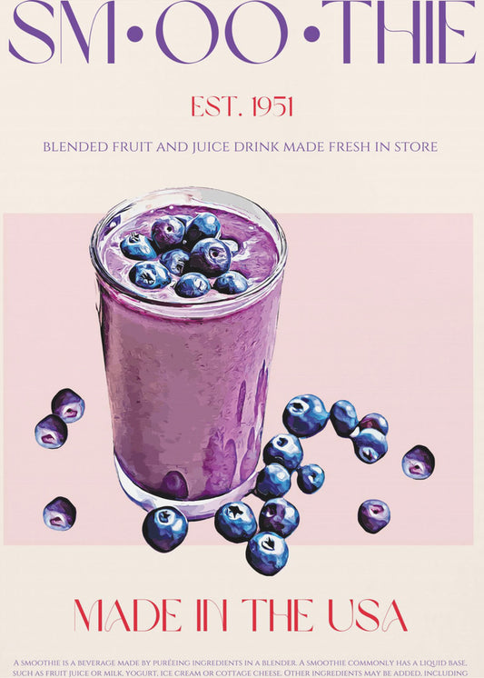 Blueberry Smoothie Illustration | Poster