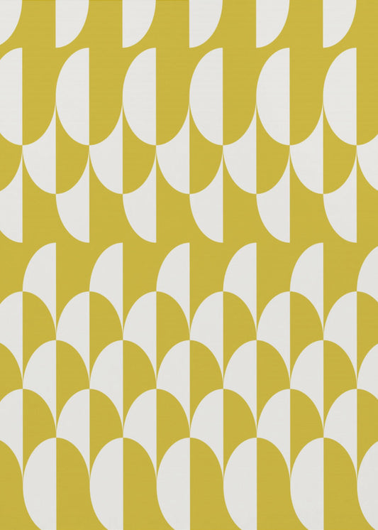 Minimalist art deco geometric arches yellow | Poster