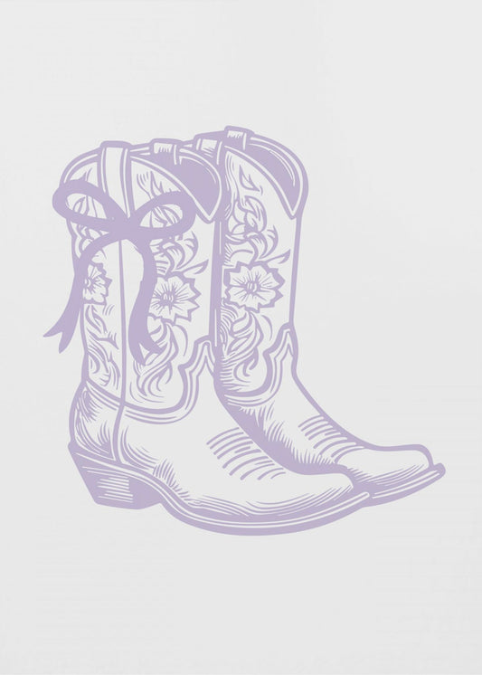 Lila Cowgirlstövlar med rosett | Canvas