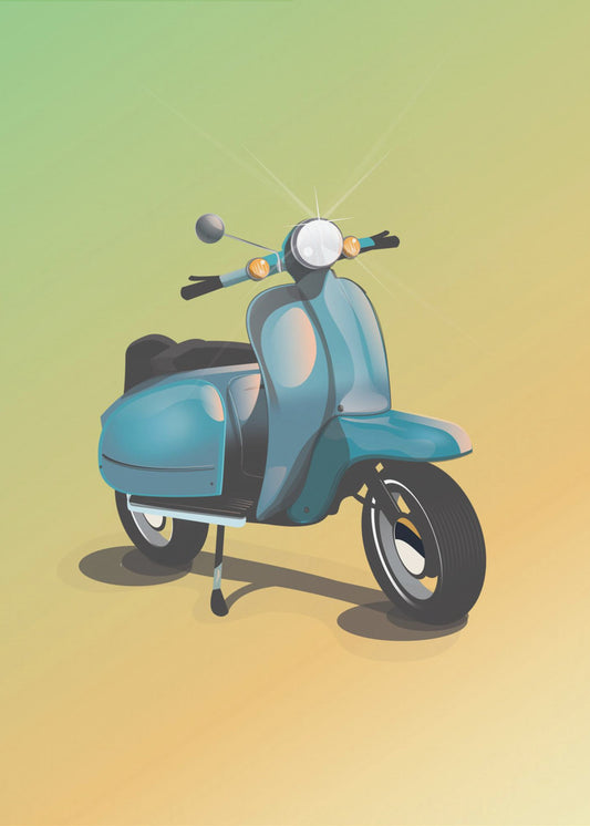 Vintage Blue Scooter | Canvas