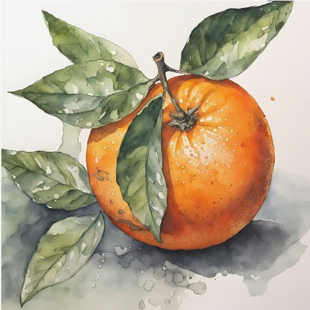 Arancione, Acquerello, Inchiostro | Poster - Stampe d’Arte