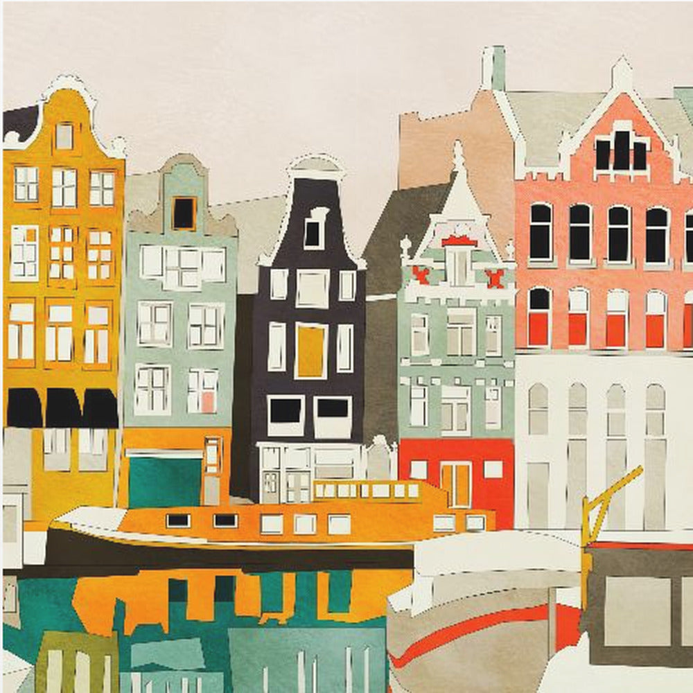 Amsterdams hus med skepp, vy 1 | Poster